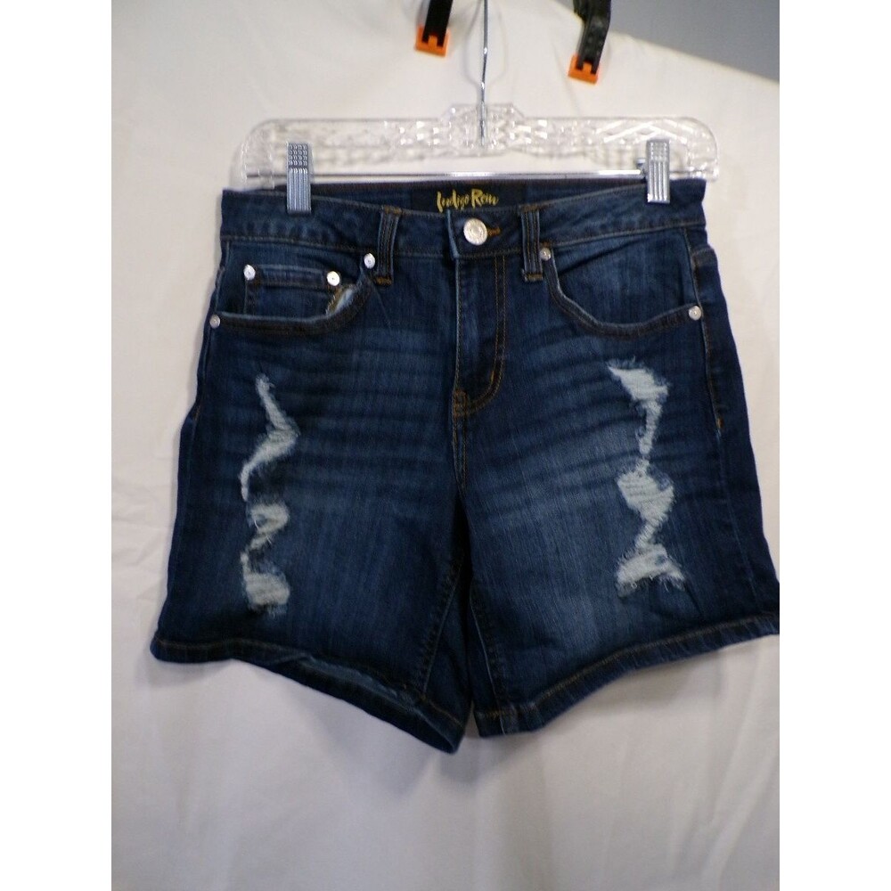 Indigo Rein Juniors Dark Wash Distressed Cut-Off Denim Shorts Size 5